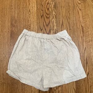 Madewell Linen blend Beige High Waist Shorts